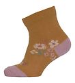 Melton Strømper - Petite Flowers - Honey Mustard