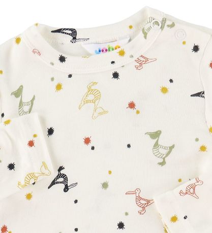 Joha Bluse - Bambus - Hvid m. Pelikaner