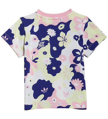 adidas Originals T-shirt - Hvid/Rosa/Lilla m. Blomster