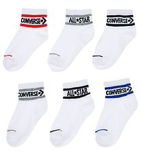 Converse Strømper - 6-pak - Quarter - Hvid m. Print