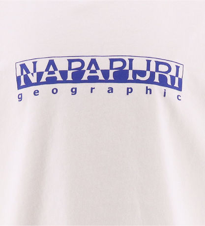 Napapijri T-shirt - Bright White m. Blå