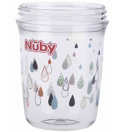 Nuby Drikkekop m. Håndtag og Sugerør - 240ml - Grå m. Print