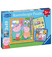 Ravensburger Puslespil - 3x49 Brikker - Gurli Gris - Familie