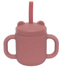Petit Monkey Kop m. Sugerør - Silikone - 175 ml - Mahogany Rose