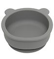 Petit Monkey Skål m. Sugekop - Silikone - Bear - Pewter Green