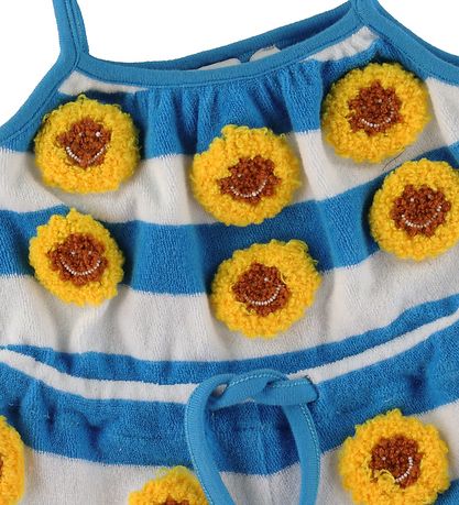 Stella McCartney Kids Sommerdragt - Blå/Hvidstribet m. Blomster
