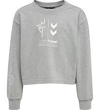 Hummel Sweatshirt - HmlPrima Bee - Cropped - Gråmeleret