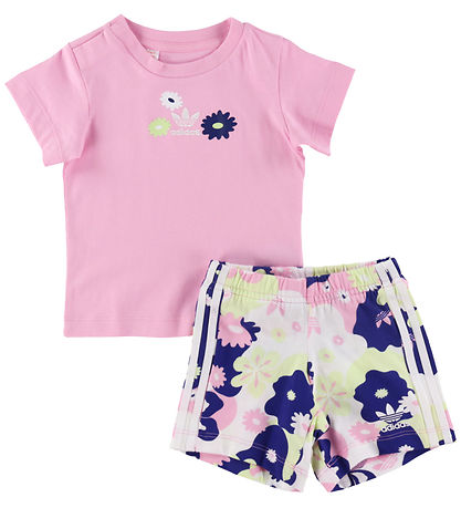 adidas Originals Shortssæt - Flower Print - True Pink