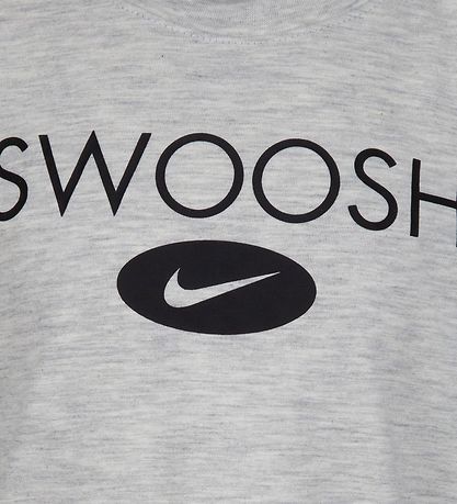 Nike Shortssæt - T-shirt/Shorts - Swoosh - Sort/Grå
