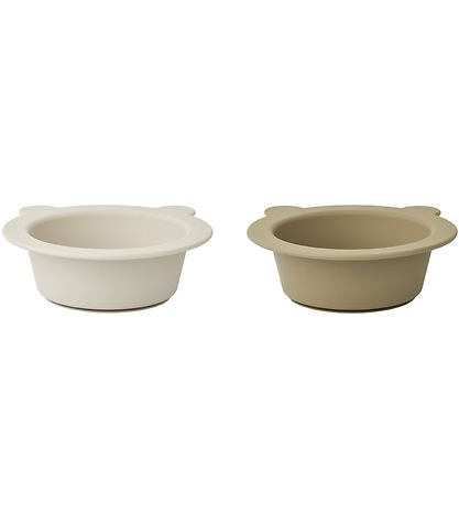 Liewood Skål m. Sugekop - 2-pak - Silikone - Peony - Sandy/Oat M