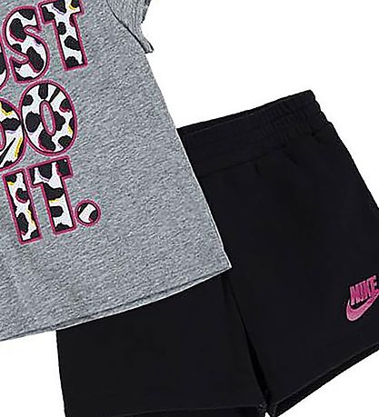 Nike Shortssæt - T-shirt/Shorts - On The Spot - Sort/Grå