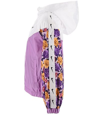 Nike Jakke - Floral Windrunner - Hvid/Lilla