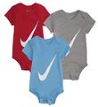 Nike Bodyer k/æ - Swoosh - 3-Pak - Rød/Blå/Grå