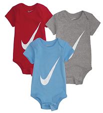 Nike Bodyer k/æ - Swoosh - 3-Pak - Rød/Blå/Grå