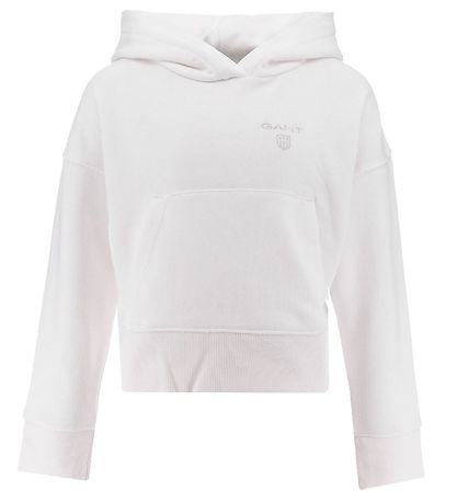 GANT Hættetrøje - Contrast Shield - Eggshell