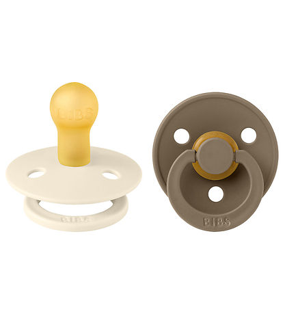 BIBS Colour Sutter - 2-pak - Str. 1 - Rund - Ivory/Dark Oak