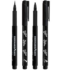 Eberhard Faber Tattoo Tusch m. Skabeloner - Skinlettering - 4 St
