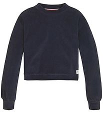 Tommy Hilfiger Velourbluse - Rib - Desert Sky