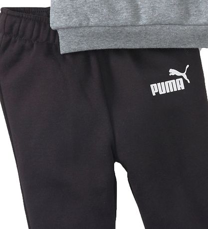 Puma Sweatsæt - Ess Raglan - Gråmeleret/Sort