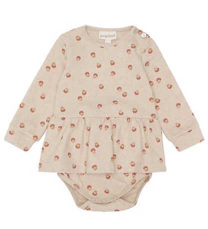 Popirol Kjolebody l/æ - Halli - Beige Melange