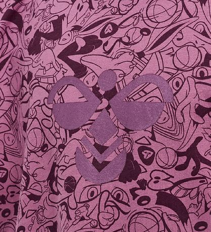 Hummel T-shirt - hmlSpace Jam Diez - Lilla m. Bordeaux