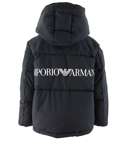 Emporio Armani Dynejakke - Sort m. Hvid/Pink