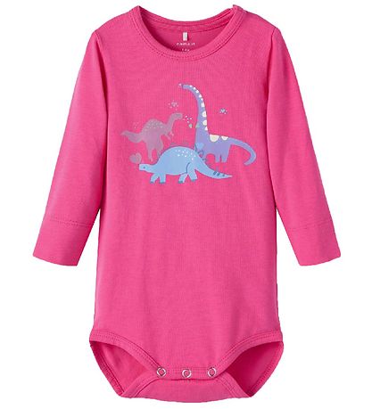 Name It Sæt - Body/Bukser/Hue/Hagesmæk - NbfBaba - Fuchsia Purpl