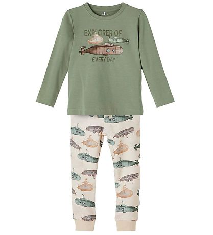 Name It Sæt - Bluse/Sweatpants - NmmFelix - Hedge Green