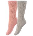 Minymo Socken - 2er-Pack - Grau/Rosa