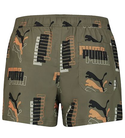 Puma Badeshorts - Logo - Moss Green Combo