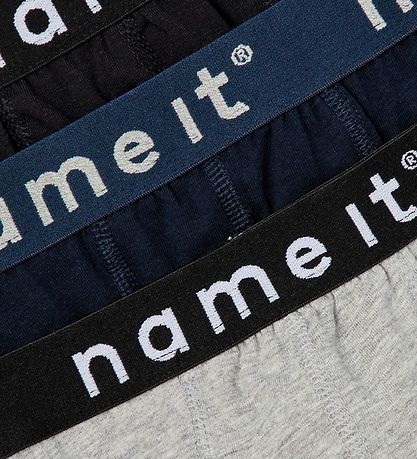 Name It Boxershorts - Noos - NkmBoxer - 3-pak - Sort/Grå/Navy