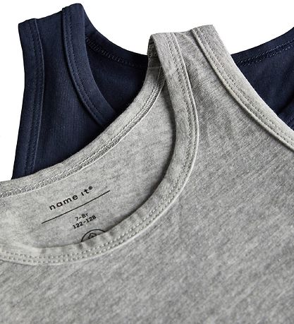 Name It Undertrøje - Noos - NkmTank - 2-pak - Grey Melange