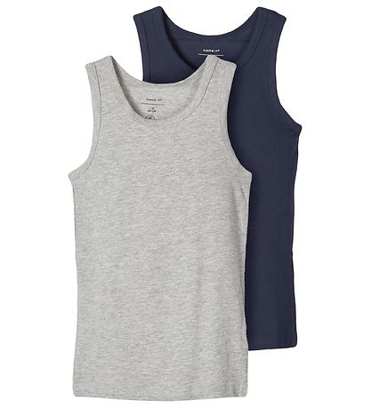 Name It Undertrøje - Noos - NkmTank - 2-pak - Grey Melange