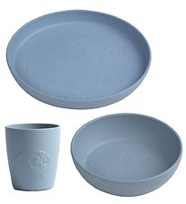 Sebra Spisesæt - Bioplast - 3 dele - MUMS - Powder Blue