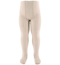 Condor Strømpebukser - Viskose - Rib - Beige m. Glimmer