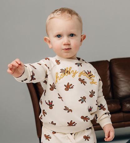 The New Siblings Sweatshirt - Holiday - White Swan Ginger Aop