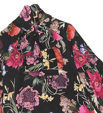 Christina Rohde Bluse - Sort m. Blomster