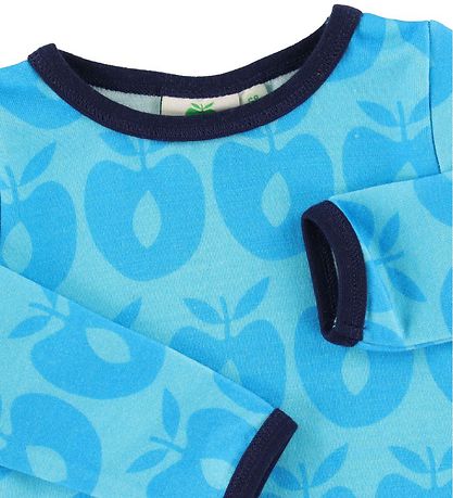 Småfolk Bluse - Uld - Retro Apple - Blue Atoll