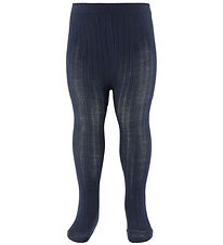 MP Strømpebukser - Uld - Rib - Navy