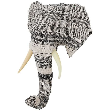 Bloomingville Vægdekoration - Elefant - Sort/Hvid