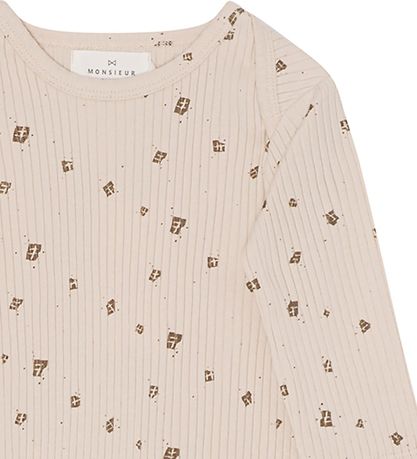 Monsieur Mini body l/æ - Off White m. Chokolade