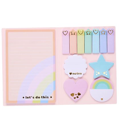 Ooly Sticky Notes Bog - Side Notes - Pastel Rainbows