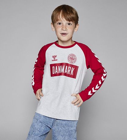 Hummel Bluse - DBU - hmlHooray - Gråmeleret/Rød