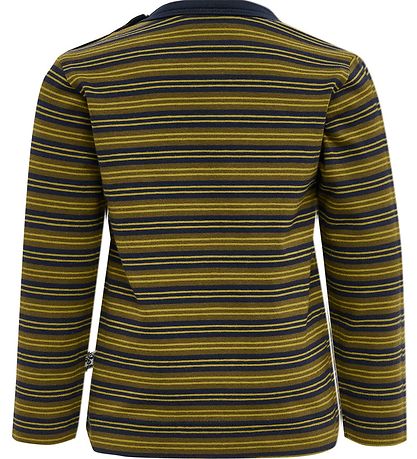 Hummel Bluse - HmlUnited T-Shirt l/s - Stribet - Black Iris/Grøn