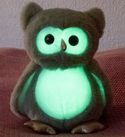 Teddykompaniet Bamse - Selvlysende Ugle - 23 cm - Lyserød