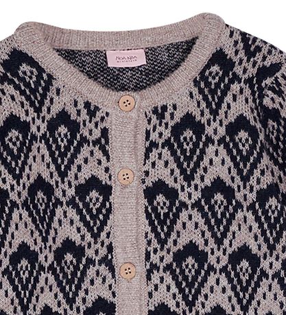 Noa Noa miniature Cardigan - Uld/Polyester - Becky - Brown/Blue