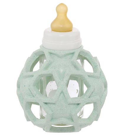 Hevea Sutteflaske m. Stjernebold - Glas & Naturgummi - Mint
