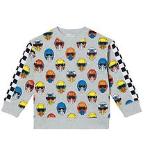 Stella McCartney Kids Sweatshirt - Grijs Gevlekt m. Helmen