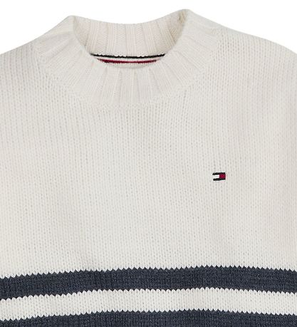 Tommy Hilfiger Bluse - Strik - Prep Stripe Sweater - Ivory Pedal