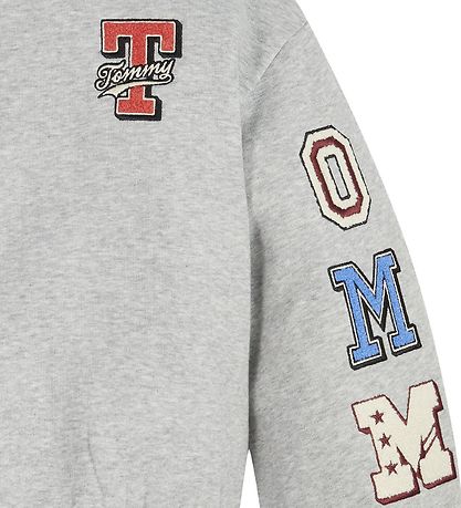 Tommy Hilfiger Sweatshirt - Tommy Badge Mock - Light Grey Heathe